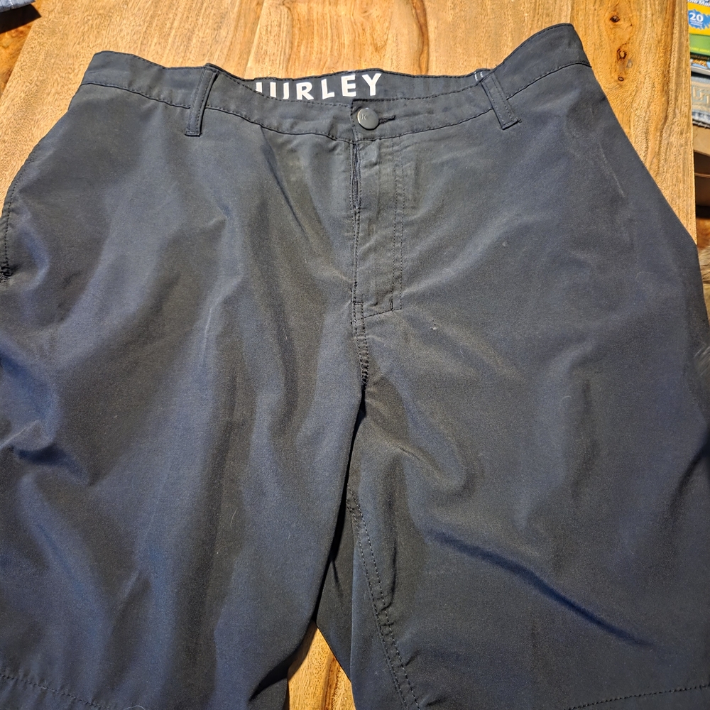 Hurley Black Flat Front Shorts Everyday Comfort
